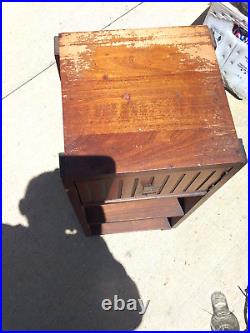 Antique Vintage Walnut Wood Copper Pipe Tobacco Storage Cabinet Smoking Humidor