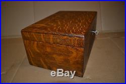 Antique Vtg Patent Dec 22, 1908 wood Humidor Marble Glass Cigar box RARE