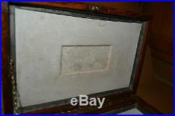Antique Vtg Patent Dec 22, 1908 wood Humidor Marble Glass Cigar box RARE