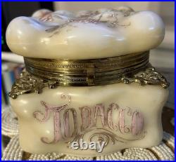 Antique WAVE CREST Egg Crate 4 3/4 Humidor Tobacco Jar c. 1890's