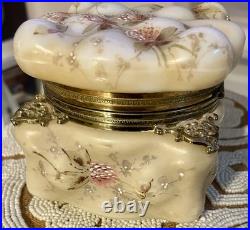 Antique WAVE CREST Egg Crate 4 3/4 Humidor Tobacco Jar c. 1890's