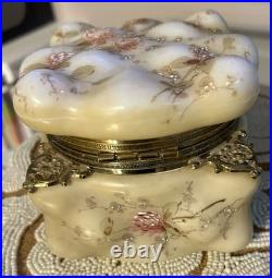 Antique WAVE CREST Egg Crate 4 3/4 Humidor Tobacco Jar c. 1890's