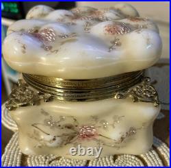 Antique WAVE CREST Egg Crate 4 3/4 Humidor Tobacco Jar c. 1890's