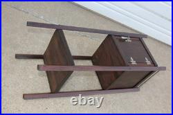Antique Walnut Night Smoking Stand Humidor Bedside Table w Compartment & Shelf