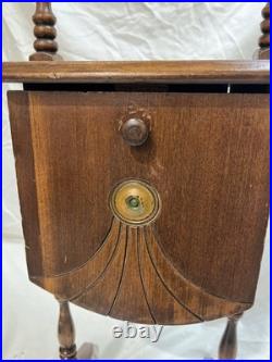 Antique Walnut Wooden Humidor Table Stand
