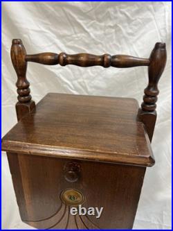 Antique Walnut Wooden Humidor Table Stand