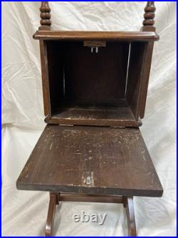 Antique Walnut Wooden Humidor Table Stand