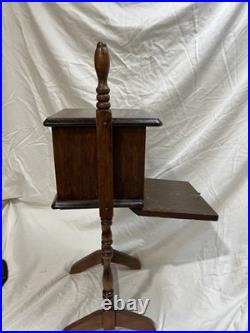 Antique Walnut Wooden Humidor Table Stand