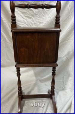 Antique Walnut Wooden Humidor Table Stand