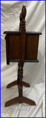 Antique Walnut Wooden Humidor Table Stand