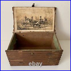 Antique Wood Log Cabin Cigar Box Humidor Rare