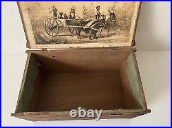 Antique Wood Log Cabin Cigar Box Humidor Rare