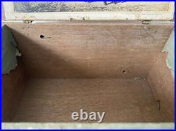 Antique Wood Log Cabin Cigar Box Humidor Rare