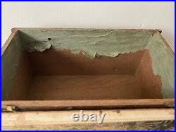 Antique Wood Log Cabin Cigar Box Humidor Rare