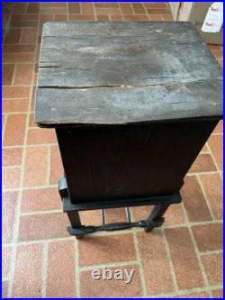 Antique Wood Metal Lined Humidor Stand Cabinet 28 Tall 10.5 X 11.5 Smoke