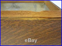 Antique Wood Oak Cigar Humidor Box with Metal Lining and Lock Hardware VZ3-3