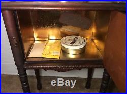 Antique Wood Smoking Stand SMOKER's CABINET humidor box Ornate