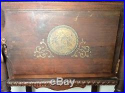 Antique Wood Smoking Stand SMOKER's CABINET humidor box Ornate