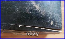 Antique Wood & Tin Metal Lined Cigar Humidor Box 9 3/4 X 6 1/2 X 4 No Key