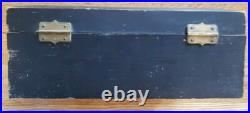 Antique Wood & Tin Metal Lined Cigar Humidor Box 9 3/4 X 6 1/2 X 4 No Key