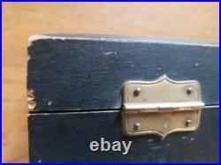 Antique Wood & Tin Metal Lined Cigar Humidor Box 9 3/4 X 6 1/2 X 4 No Key