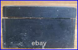 Antique Wood & Tin Metal Lined Cigar Humidor Box 9 3/4 X 6 1/2 X 4 No Key