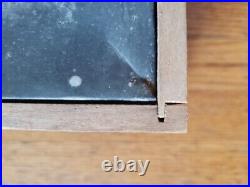 Antique Wood & Tin Metal Lined Cigar Humidor Box 9 3/4 X 6 1/2 X 4 No Key