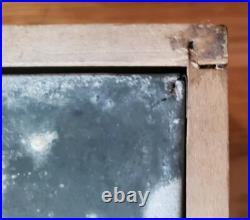 Antique Wood & Tin Metal Lined Cigar Humidor Box 9 3/4 X 6 1/2 X 4 No Key