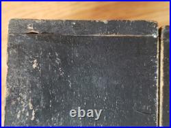 Antique Wood & Tin Metal Lined Cigar Humidor Box 9 3/4 X 6 1/2 X 4 No Key