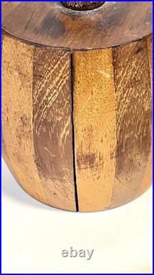 Antique Wood Tobacco Humidor England Franklin & Simon Co NY Dog Head Glass Eyes