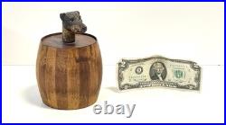 Antique Wood Tobacco Humidor England Franklin & Simon Co NY Dog Head Glass Eyes Antique Wood Tobacco Humidor England Franklin & Simon Co NY Dog Head Glass Eyes