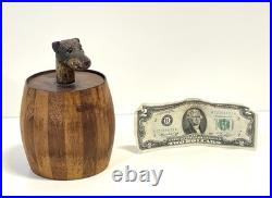 Antique Wood Tobacco Humidor England Franklin & Simon Co NY Dog Head Glass Eyes Antique Wood Tobacco Humidor England Franklin & Simon Co NY Dog Head Glass Eyes