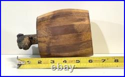Antique Wood Tobacco Humidor England Franklin & Simon Co NY Dog Head Glass Eyes