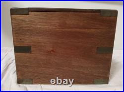Antique Wooden & Brass Accented Metal Lined Humidor Antique Wooden & Brass Accented Metal Lined Humidor