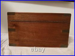 Antique Wooden & Brass Accented Metal Lined Humidor Antique Wooden & Brass Accented Metal Lined Humidor