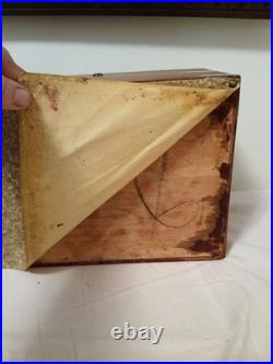Antique Wooden & Brass Accented Metal Lined Humidor Antique Wooden & Brass Accented Metal Lined Humidor
