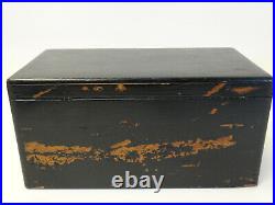Antique Wooden Cigar Humidor box Lockable with key and metal insert F2-20