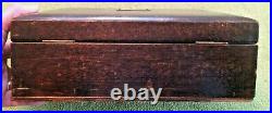 Antique Wooden Humidor Box Metal Lined Mahogany Primitive Victorian Decor