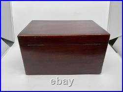 Antique Wooden Metal Lined Humidor Cigar Box 12 x 8 x 7. Missing key & Lock
