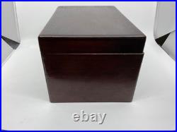 Antique Wooden Metal Lined Humidor Cigar Box 12 x 8 x 7. Missing key & Lock