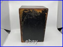 Antique Wooden Metal Lined Humidor Cigar Box 12 x 8 x 7. Missing key & Lock
