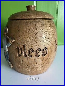 Antique vintage German dutch Stoneware Smoke Tobacco Store Humidor Jar With Lid