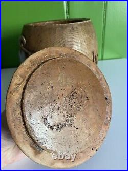 Antique vintage German dutch Stoneware Smoke Tobacco Store Humidor Jar With Lid