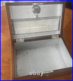 Antique vintage wood cigar humidor box