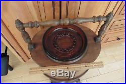 Antique wooden & glass Ashtray smoke Stand Vintage end table tobacco humidor 31