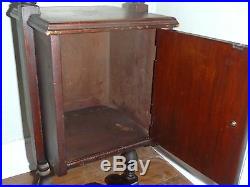 Antique wooden smoking stand cabinet with handle