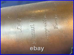 Antq Cigar Canister 1916 Heintz Art Metal Humidor Cadet Corps Sterling On Bronze