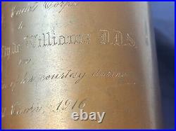 Antq Cigar Canister 1916 Heintz Art Metal Humidor Cadet Corps Sterling On Bronze