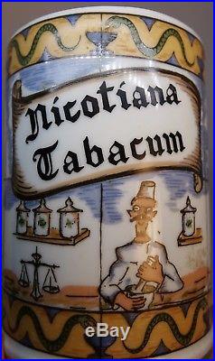 Apothecary Dentist Doctor Nicotine Tobacco Jar Vintage Pharmacist Drug Pottery