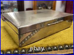 Aristocrat England Tobacco Humidor Jewelry Box Silver-plate Cigar Case Trinket